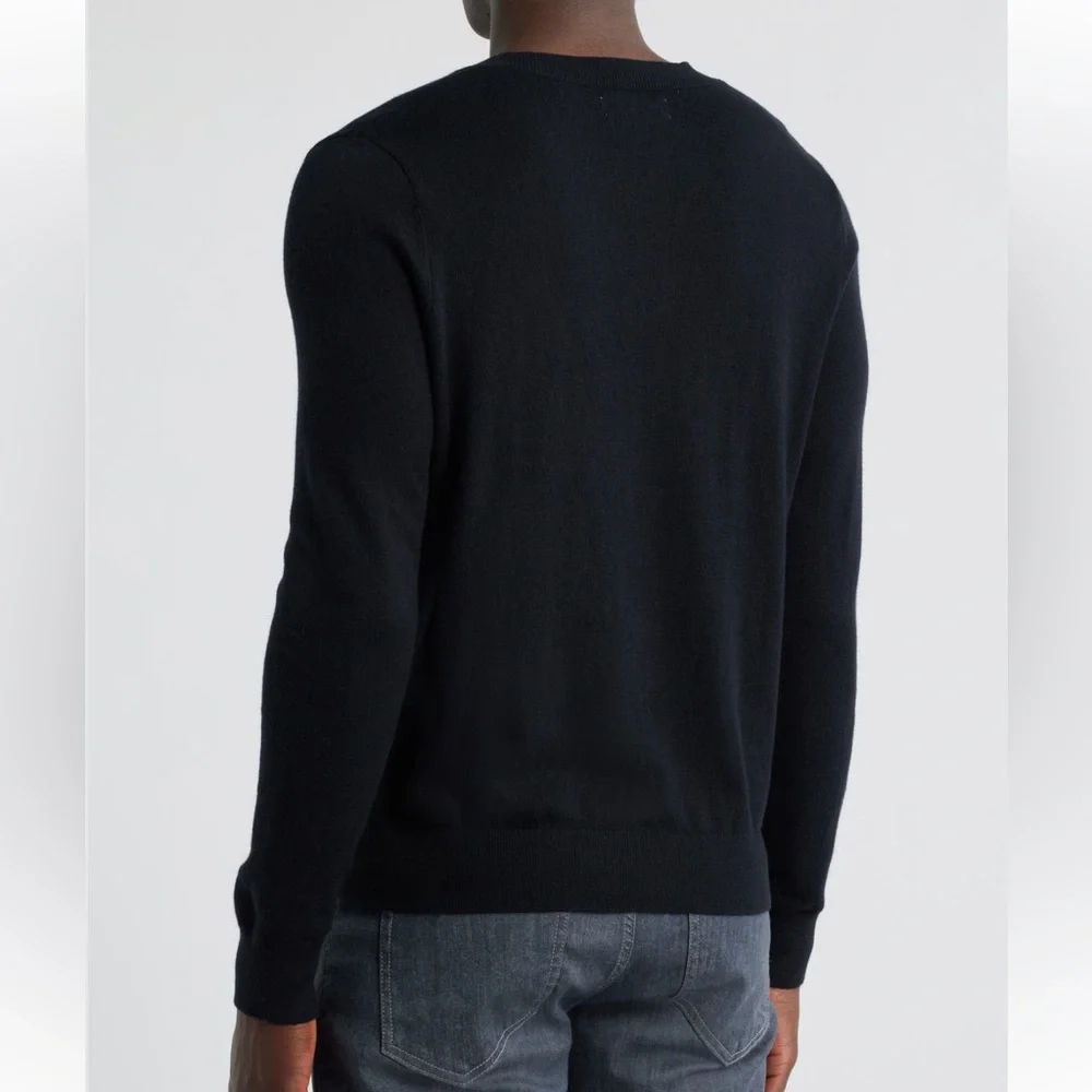 Nordstrom Crewneck Cotton & Cashmere Sweater Black Caviar